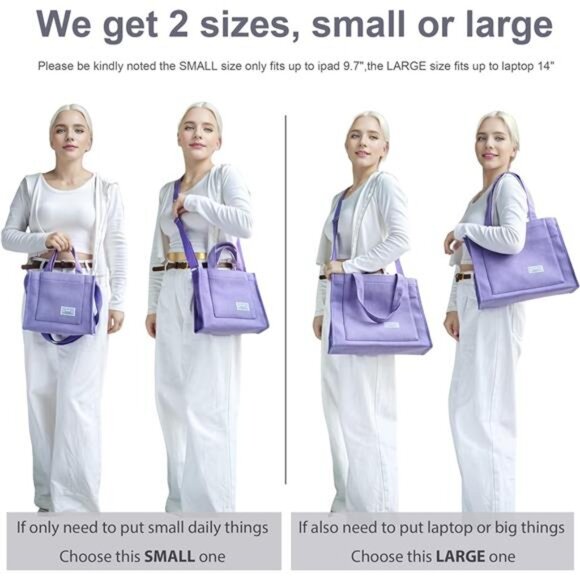 Corduroy Tote Bag for Women Work Crossbody Purse for - Picture 3 of 6